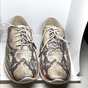 Colehaan zerogrand Snakeskin Pattern Lace-Up Shoes